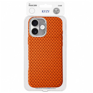 Чехол TPU+PC KVZV Triangular Pattern with Magnetic Fit для Apple iPhone 17 (6.3") – Оранжевый