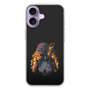 Силиконовый чехол с картинкой "Герой Pubg" на iPhone 17 – В огне