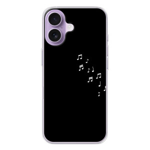 Чехол с картинками на черном фоне для iPhone 17 – Ноты