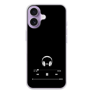 Чехол с картинками на черном фоне для iPhone 17 – Плеер