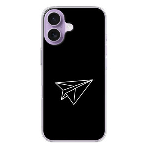 Чехол с картинками на черном фоне для iPhone 17 – Самолетик