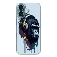 Чохол з Мавпами iPhone 17 - (AlphaPrint) (Горила в навушниках)