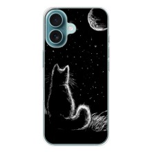 Чохол з принтом для iPhone 17 (AlphaPrint) Модні коти (Котик і місяць)