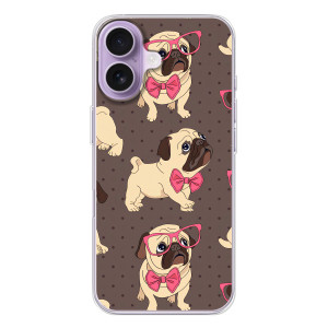 Чехол (ТПУ) Милые собачки для iPhone 17 (Собачки Мопсики)