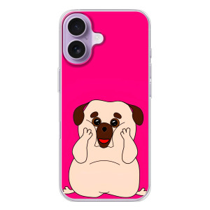 Чехол (ТПУ) Милые собачки для iPhone 17 (Веселый Мопсик)