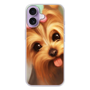 Чехол (ТПУ) Милые собачки для iPhone 17 (Йоршенский терьер)
