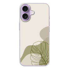 Силиконовый чехол с принтом в цветах на iPhone 17 (Монстера зелёная)