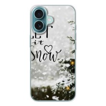 Новорічні, Святкові Чохли для iPhone 17 - 2024 год (Let it snow)