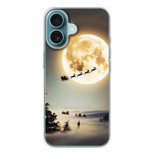 Новорічні, Святкові Чохли для iPhone 17 - 2024 год (Санта на місяці)