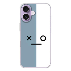 Чохли (ТПУ) (смішні стікери) для iPhone 17 – Сіро-білий