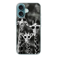 Силіконовий чохол з КАРТИНКАМИ літо для iPhone 17 (AlphaPrint) (Жирафи в окулярах)