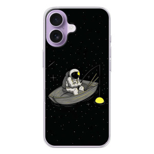Силиконовый Чехол с принтом "Космонавты" на iPhone 17 – Космонавт на рыбалке