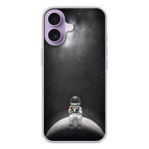 Силиконовый Чехол с принтом "Космонавты" на iPhone 17 – Космонавт романтик
