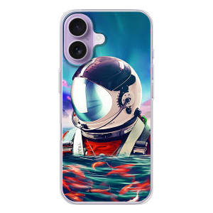 Силиконовый Чехол с принтом "Космонавты" на iPhone 17 – Космонавт в воде