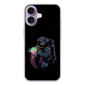 Силиконовый Чехол с принтом "Космонавты" на iPhone 17 – В руках земля