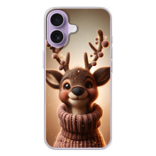 Яркий чехол для iPhone 17 с Зимними Оленятами – Олень в свитере