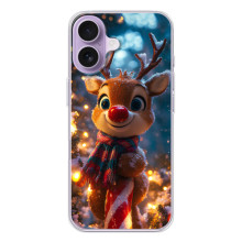Яркий чехол для iPhone 17 с Зимними Оленятами – Олень в шарфе