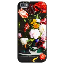 Брендновые Чехлы для iPhone 5 / 5s / SE - (PREMIUMPrint) (Nike цветы)