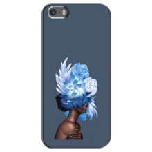 Чехлы (ART) Цветы на iPhone 5 / 5s / SE (VPrint) (Цветы на голове)