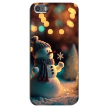 Чехлы на Новый Год iPhone 5 / 5s / SE (Снеговик праздничный)