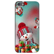 Чехлы на Новый Год iPhone 5 / 5s / SE (Снеговик в шапке)