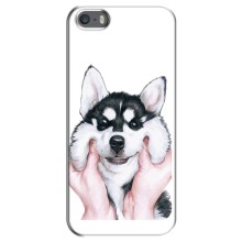 Чехол с Хаски для iPhone 5 / 5s / SE - (AlphaPrint) (Хаски улыбака)