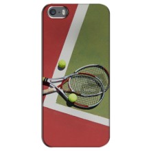 Чехлы с принтом Спортивная тематика для iPhone 5 / 5s / SE – Ракетки теннис