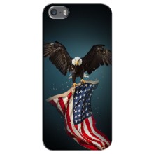 Чехол Флаг USA для iPhone 5 / 5s / SE (Орел и флаг)