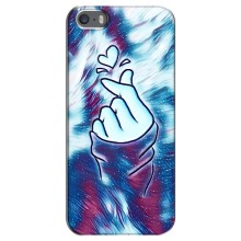 Чехол с принтом для iPhone 5 / 5s / SE (AlphaPrint - Знак сердечка) – Радужное сердце