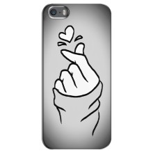 Чехол с принтом для iPhone 5 / 5s / SE (AlphaPrint - Знак сердечка) – Значок Love