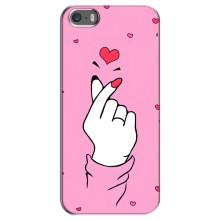 Чехол с принтом для iPhone 5 / 5s / SE (AlphaPrint - Знак сердечка) – Знак Love