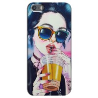 Чехол с картинкой Модные Девчонки iPhone 5 / 5s / SE – Девушка с коктейлем
