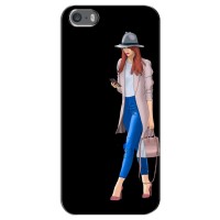 Чехол с картинкой Модные Девчонки iPhone 5 / 5s / SE (Девушка со смартфоном)