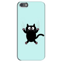 Чехол с принтом для iPhone 5 / 5s / SE (AlphaPrint) Модные коты – Падающий кот