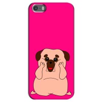 Чехол (ТПУ) Милые собачки для iPhone 5 / 5s / SE (Веселый Мопсик)