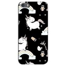 Чехол Unicorn на iPhone 5 / 5s / SE (Единорог с кофе)