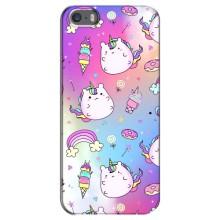 Чехол Unicorn на iPhone 5 / 5s / SE (Радуга и Единорог)