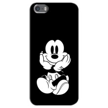 Эксклюзивный чехол для iPhone 5 / 5s / SE (AlphaPrint - Мультяшные) – Микки на черном