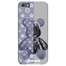 Крутые Чехлы Луи Виттон для iPhone 5 / 5s / SE (AlphaPrint) (Робот Мишка)