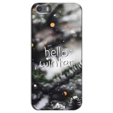 Новогодние, Праздничные Чехлы для iPhone 5 / 5s / SE - 2024 год (Hello winter)