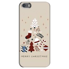 Рождественские Чехлы для iPhone 5 / 5s / SE (VPrint) (Merry Christmas)