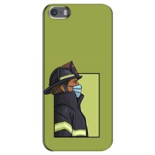 Силиконовый бампер (Работники) на iPhone 5 / 5s / SE (Пожарник)