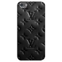 Текстурный Чехол Louis Vuitton для Айфон 5 / 5с / СЕ – Черный ЛВ