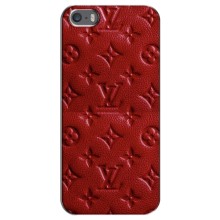 Текстурный Чехол Louis Vuitton для Айфон 5 / 5с / СЕ – Красный ЛВ