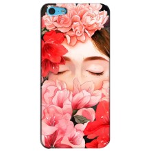 Чехлы (ART) Цветы на iPhone 5c (VPrint) (Глаза в цветах)