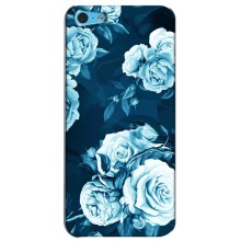 Чехлы (ART) Цветы на iPhone 5c (VPrint) (Голубые Бутоны)