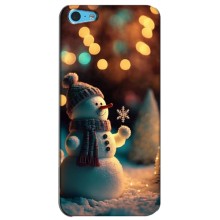 Чехлы на Новый Год iPhone 5c (Снеговик праздничный)