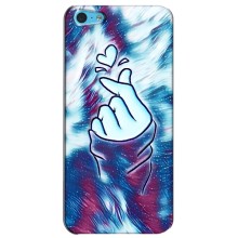 Чехол с принтом для iPhone 5c (AlphaPrint - Знак сердечка) – Радужное сердце