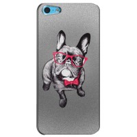 Чехол (ТПУ) Милые собачки для iPhone 5c – Бульдог в очках