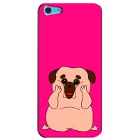 Чехол (ТПУ) Милые собачки для iPhone 5c (Веселый Мопсик)